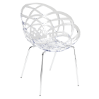 Крісло Papatya Flora-ML прозоро-чисте сидіння, ніжки хром