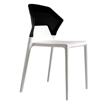 Стул Papatya Ego-S белое сиденье, верх черный