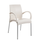 Кресло Papatya Vital-K слоновая кость, база алюминий