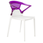 Крісло Papatya Ego-K біле сидіння, верх прозоро-пурпурний