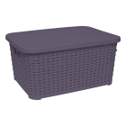 Корзина под ротанг с крышкой 5 л фиолетовая