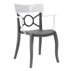 Крісло Papatya Opera-K сидіння антрацит, верх білий