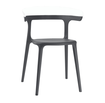 Крісло Papatya Luna антрацит сидіння, верх білий