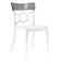 Стілець Papatya Opera-S сидіння біле, верх прозоро-димчастий