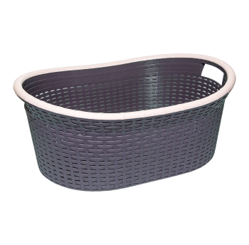 Корзина для белья овальная под ротанг 25 л фиолетовый