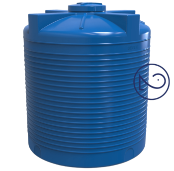 Емкость для хранения воды и жидких удобрений 5000 л вертикальная двухслойная Командор 2000
