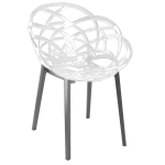 Крісло Papatya Flora біле сидіння, низ антрацит