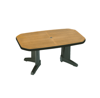 Стол PAPATYA Лагуна Плюс 100x165 зеленый под дерево