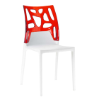 Стілець Papatya Ego-Rock біле сидіння, верх прозоро-червоний