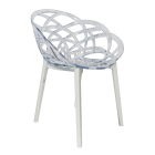 Крісло Papatya Flora прозоро-чисте сидіння, низ білий