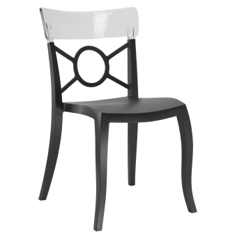 Стул Papatya Opera-S сиденье черное, верх прозрачно-чистый Уценка