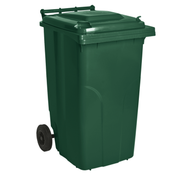 Бак для сміття на колесах з ручкою 240 л зелений