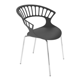 Кресло Papatya Tiara антрацит, база хром