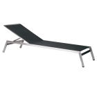 Шезлонг Papatya Zen черная ткань (сталь)