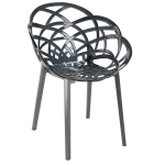 Крісло Papatya Flora прозоро-димчасте сидіння, низ антрацит Крісло Papatya Flora прозоро-димчасте сидіння, низ антрацит