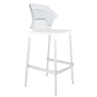 Барний стілець Papatya Ego-S біле сидіння, верх прозоро-чистий