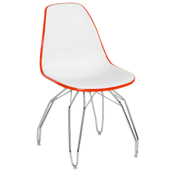 Стул Tilia Eos-M ножки металлические хромированные оранжевый - белая слоновая кость