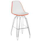 Стілець барний Tilia Eos-M ніжки металеві хромовані помаранчевий - біла слонова кістка