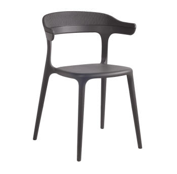 Кресло Papatya Luna-Stripe серо-коричневое