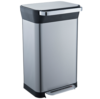 Ведро для мусора с педалью JAH 50 л тёмно-серебряный металлик