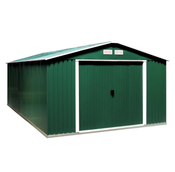 Сарай металлический ECO 362,7x322x196 см зеленый с белым