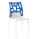 Стілець Papatya Ego-Rock біле сидіння, верх прозоро-синій