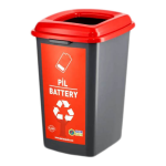 Бак для сортування сміття 50 л Planet "Батарейки" антрацитовий-червоний Бак для сортування сміття 50 л Planet "Батарейки" антрацитовий-червоний