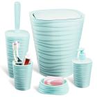 Набір для ванної кімнати Planet Welle 5 предметів сіро-блакитний