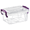 Контейнер на засувках прямокутний глибокий 0,6 л прозорий