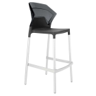 Барний стілець Papatya Ego-S антрацит сидіння, верх прозоро-димчастий