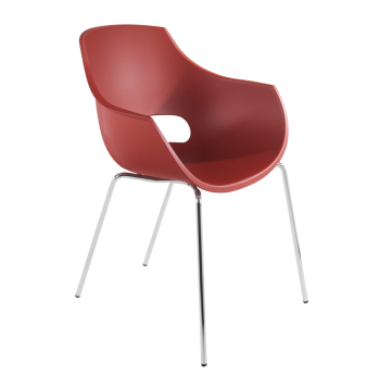 Крісло Papatya Opal червона цегла, база хром