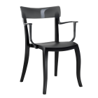 Крісло Papatya Hera-K чорне сидіння, верх прозоро-димчастий