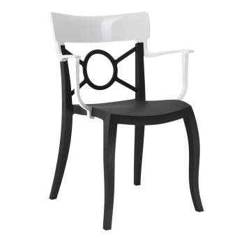 Кресло Papatya Opera-K сиденье черное, верх белый