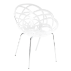 Крісло Papatya Flora-ML біле сидіння, ніжки хром