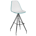 Стілець барний Tilia Eos-X ніжки металеві фарбовані зелена нафта - біла слонова кістка