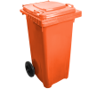 Бак для мусора на колесах с ручкой 120 л оранжевый