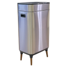 Сенсорне відро для сміття JAH 40 л прямокутне на ніжках срібний металік з внутрішнім відром