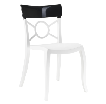 Стілець Papatya Opera-S сидіння біле, верх чорний