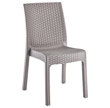 Стілець Irak Plastik Delux під ротанг сірий