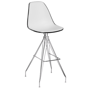 Стул барный Tilia Eos-X ножки металлические хромированные черный - белая слоновая кость