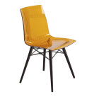 Стілець Papatya X-Treme S Wox прозоро-помаранчевий, ніжки бук венге лак