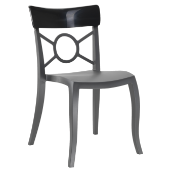 Стул Papatya Opera-S сиденье антрацит, верх черный