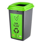 Бак для сортування сміття 50 л Planet "Скло" антрацитовий-зелений