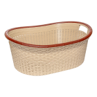 Кошик для білизни овальний під ротанг 25 л кремовий