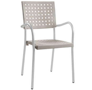 Кресло Papatya Karea слоновая кость, база алюминий