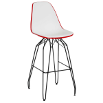 Стул барный Tilia Eos-M ножки металлические крашеные красный - белая слоновая кость