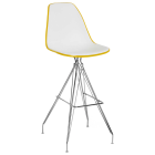 Стілець барний Tilia Eos-X ніжки металеві хромовані жовтий - біла слонова кістка
