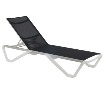 Шезлонг Papatya Wave білий 01, сітка антрацит 5700