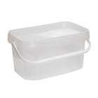 Ведро 5 л прямоугольное с герметичной крышкой прозрачное, белое