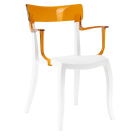 Крісло Papatya Hera-K біле сидіння, верх прозоро-помаранчевий